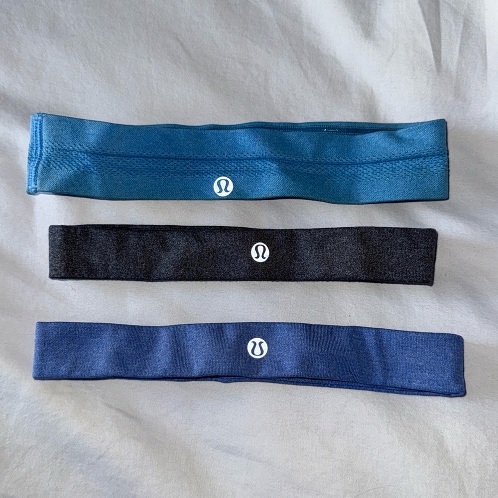Three Lululemon sport headbands